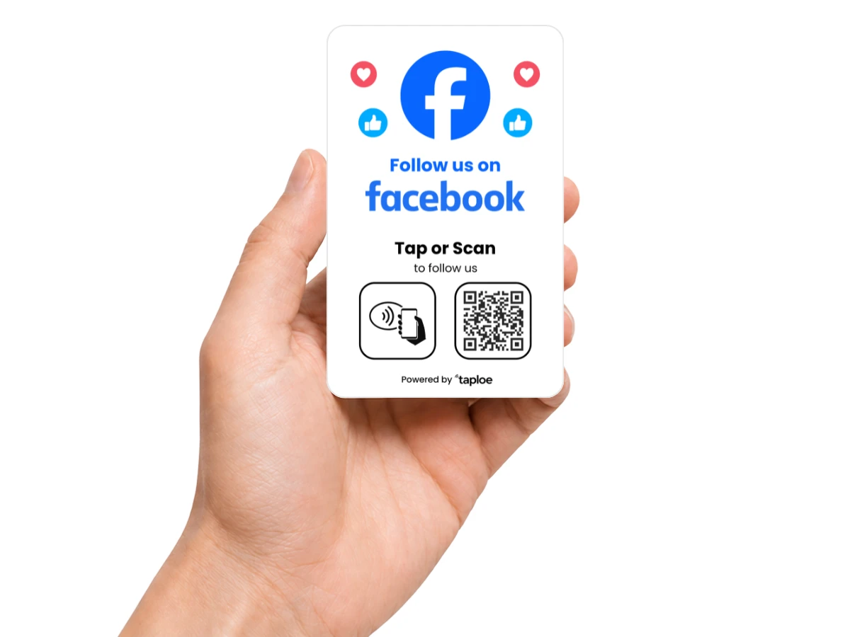 Tarjeta NFC para Facebook en uso